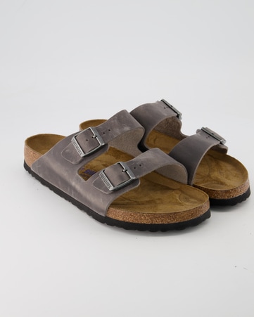 Pantoletten Birkenstock Arizona Weichbettung Leder in Grau