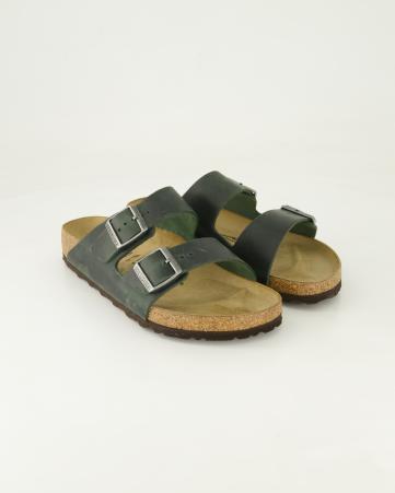 Pantoletten Birkenstock Arizona Leder in Grün
