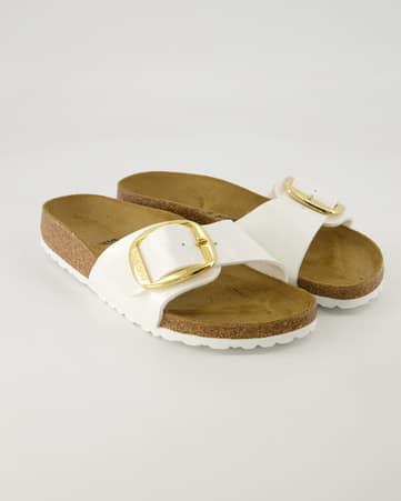 Pantoletten Birkenstock Madrid Big Buckle in Weiß