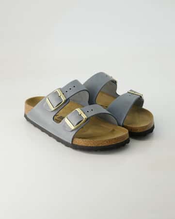 Pantoletten Birkenstock Arizona Leder in Grau