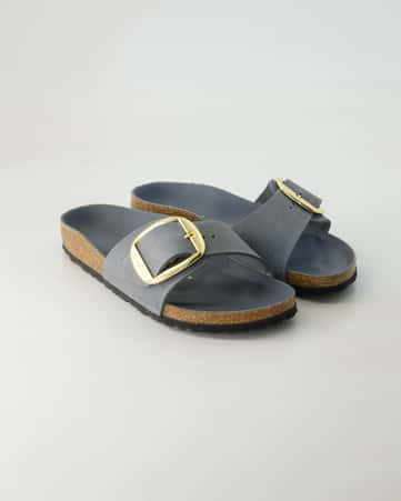 Pantoletten Birkenstock Madrid Big Buckle in Grau