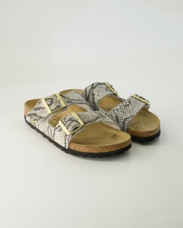 Pantoletten Birkenstock Arizona Rivet Logo in Grau