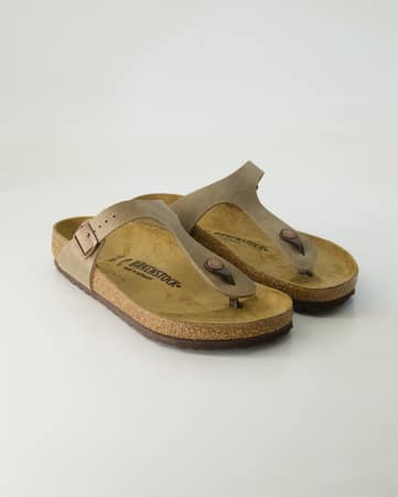 Pantoletten Birkenstock Gizeh Leder in Braun