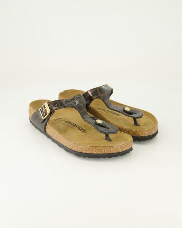 Zehentrenner Birkenstock Gizeh Lackleder in Braun