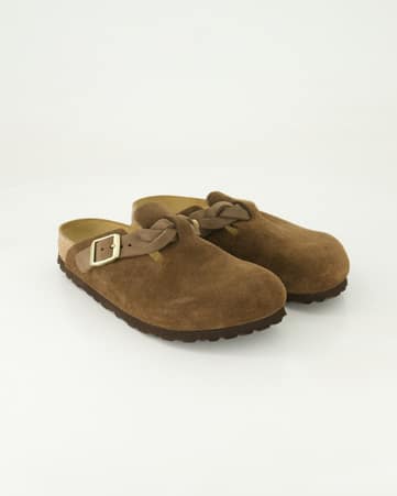 Pantoletten Birkenstock Boston Braided in Braun