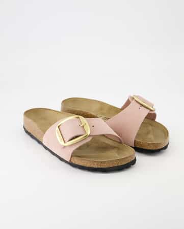 Pantoletten Birkenstock Madrid  Big Buckle Nubukleder in Rosa