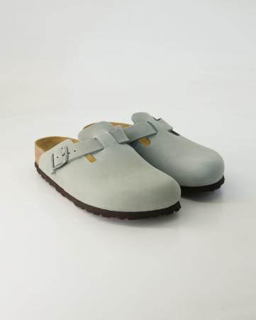 Pantoletten Birkenstock Boston Leder in Grün