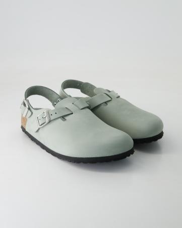 Pantoletten Birkenstock Tokio II Nubukleder in Grün