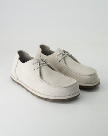 Schnürschuhe klassisch Birkenstock Utti Lace Veloursleder in Weiß
