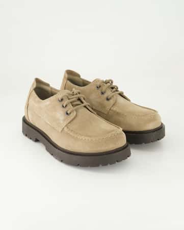Schnürschuhe klassisch Birkenstock Highwood Moc Lace Low in Beige
