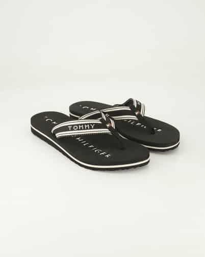 Tommy Hilfiger TH Webbing Summer Zehentrenner in Schwarz