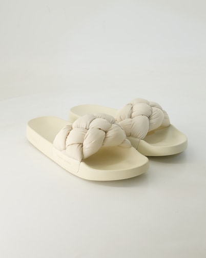 Tommy Hilfiger Jeans TJW Braided Slides Pantoletten in Beige