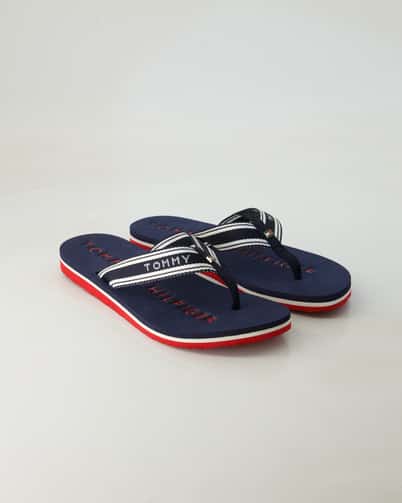 Tommy Hilfiger Jeans TH Webbing Summer Zehentrenner in Blau