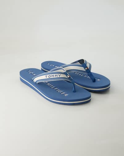 Tommy Hilfiger Jeans TH Webbing Summer Zehentrenner in Blau