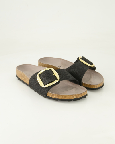 Birkenstock Madrid Big Buckle Pantoletten in Schwarz