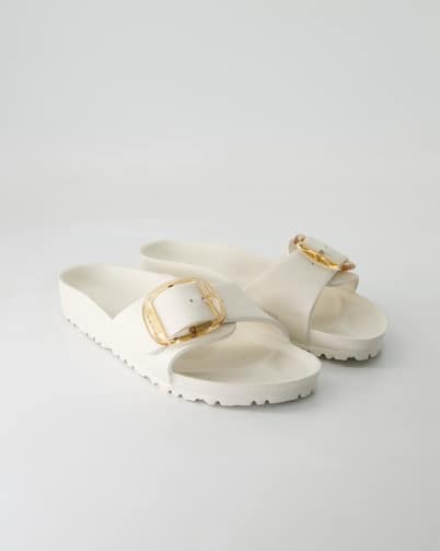 Birkenstock Madrid Big Buckle EVA Pantoletten in Weiß