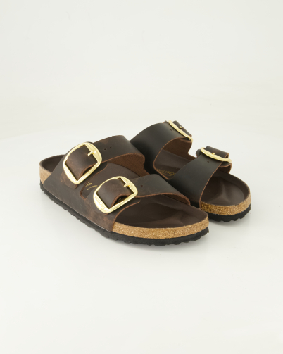 Birkenstock Arizona Big Buckle Pantoletten in Braun