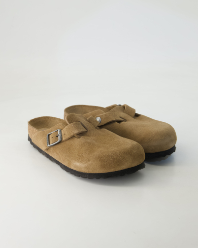 Birkenstock Boston Weichbettung Pantoletten in Beige