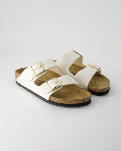 Pantoletten Birkenstock Arizona Leder in Beige