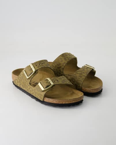 Birkenstock Arizona Birko-Flor Pantoletten in Grün