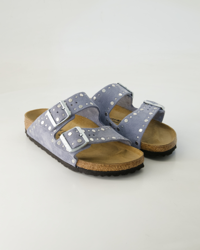 Birkenstock Arizona Rivet Border Pantoletten in Blau
