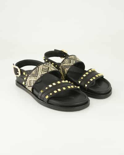 Andrea Puccini Kimolos Sandalen in Schwarz