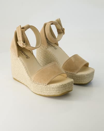 Espadrij Dijon Velour Sandaletten in Beige