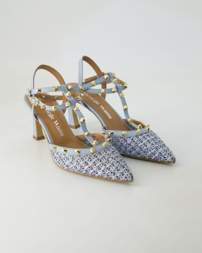 George Watts R1310 Slingpumps in Blau