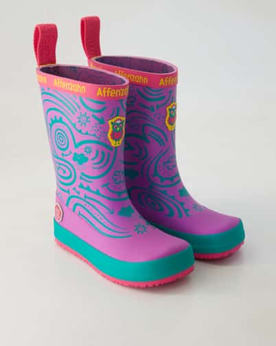 Affenzahn Vegan Plashy Eule Gummistiefel in Lila