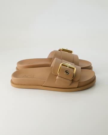 Pantoletten AGL Cristina Buckle in Braun