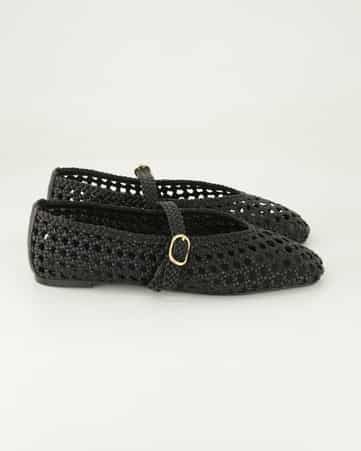 Ballerinas Stuart Weitzman Prim Woven in Schwarz