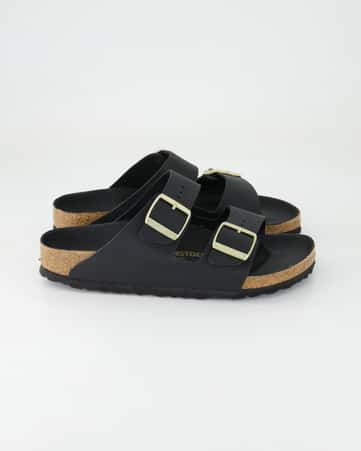 Pantoletten Birkenstock Arizona Birko-Flor in Schwarz