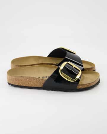 Pantoletten Birkenstock Madrid Big Buckle in Schwarz