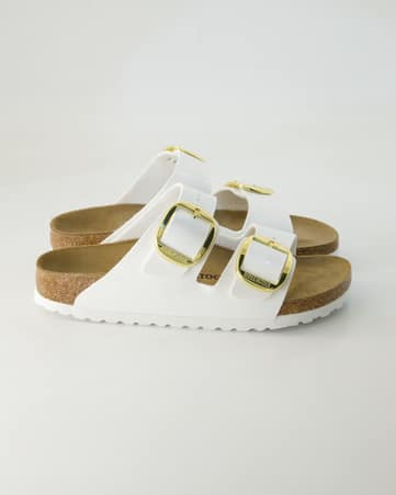 Pantoletten Birkenstock Arizona Big Buckle in Weiß