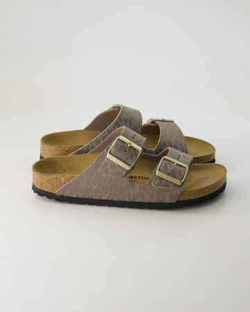 Pantoletten Birkenstock Arizona Birko-Flor in Grau