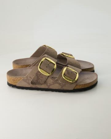 Pantoletten Birkenstock Arizona Big Buckle in Grau