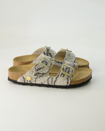 Pantoletten Birkenstock Arizona Rivet Logo in Grau