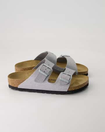 Pantoletten Birkenstock Arizona Birko-Flor in Silber