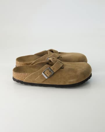 Pantoletten Birkenstock Boston Weichbettung in Beige