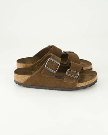 Pantoletten Birkenstock Arizona Veloursleder in Braun