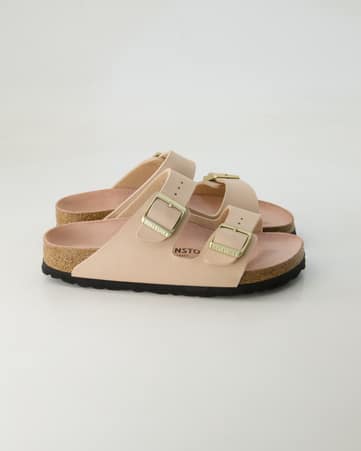 Pantoletten Birkenstock Arizona Birko-Flor in Beige