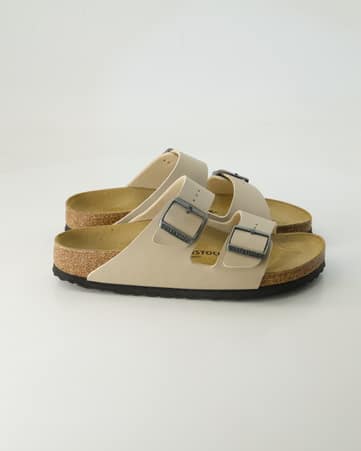 Pantoletten Birkenstock Arizona Glattleder in Beige