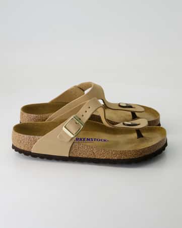 Pantoletten Birkenstock Gizeh Nubukleder in Beige