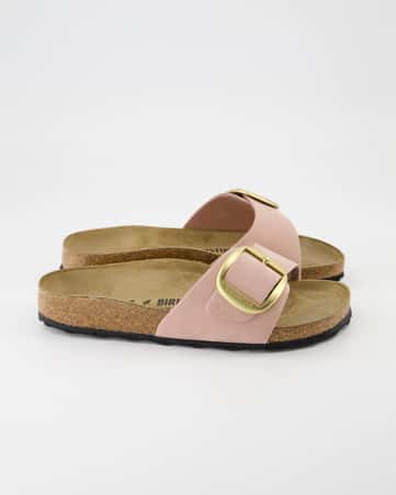 Pantoletten Birkenstock Madrid  Big Buckle Nubukleder in Rosa
