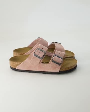 Pantoletten Birkenstock Arizona Veloursleder in Rosa