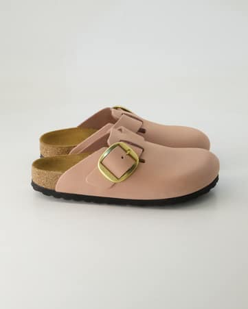 Pantoletten Birkenstock Boston Big Buckle in Rosa