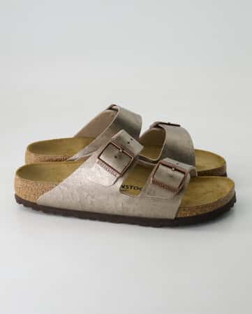 Pantoletten Birkenstock Arizona Birko-Flor in Bronze