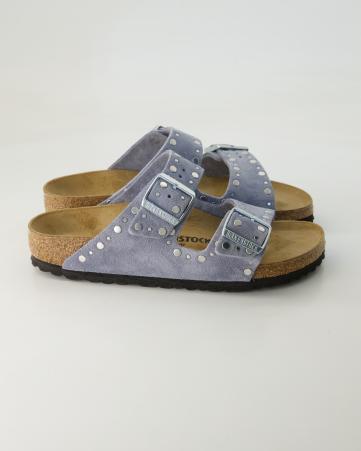 Pantoletten Birkenstock Arizona Rivet Border in Blau