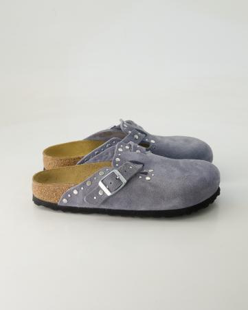 Pantoletten Birkenstock Boston Rivet Border in Blau