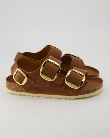 Sandalen Birkenstock Milano Big Buckle Leder in Braun